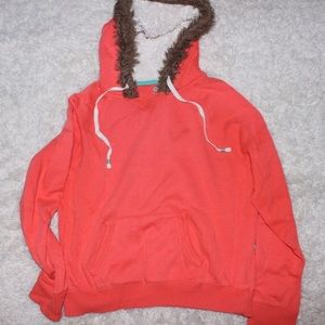Sherpa Lined Orange Hoodie